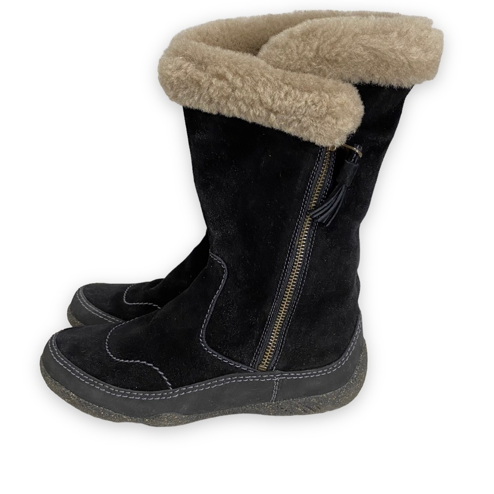 Clark's Suede Mid Calf Shearling Boot - Size 8.5